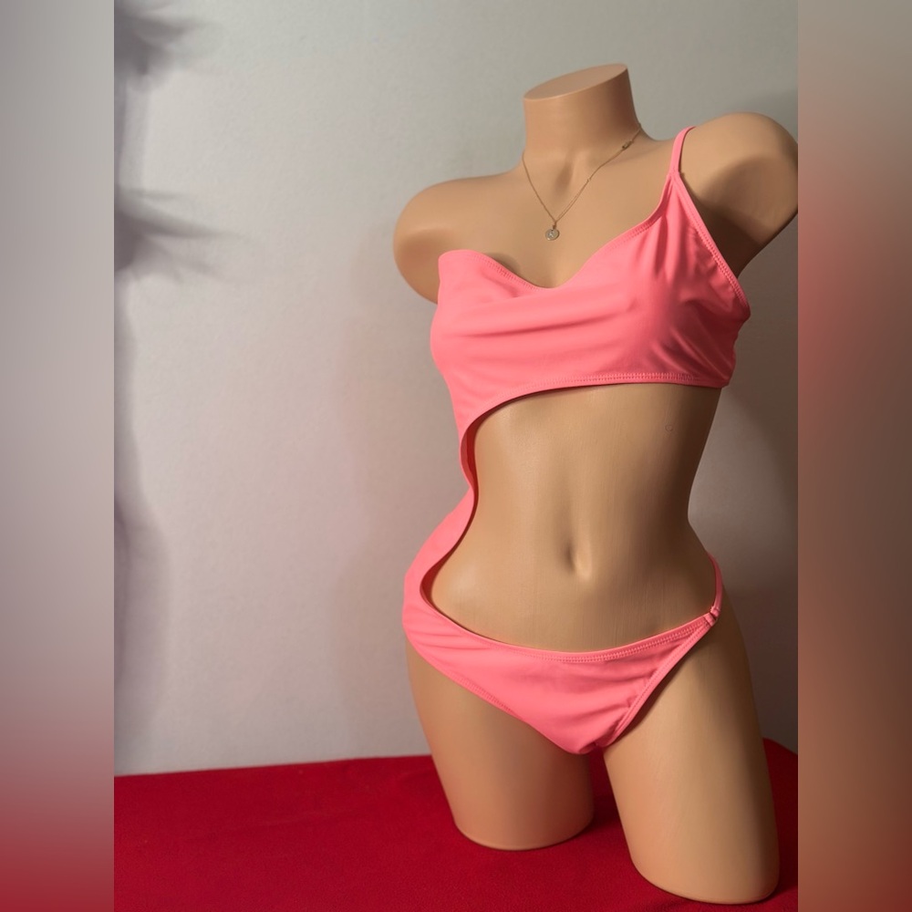 Bright Pink One Piece Bikini